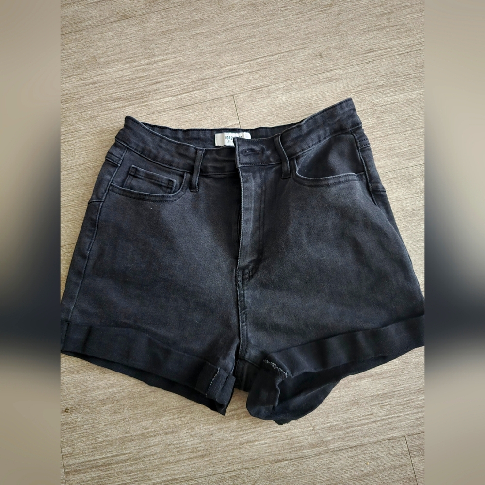 Women's Black Denim Shorts